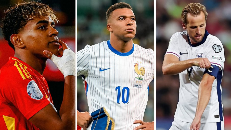 Yamal, Mbappé e Harry Kane são destaques das seleções europeias