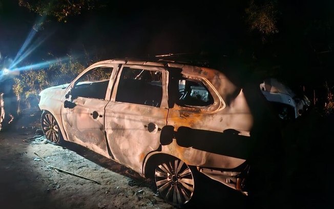 Veículo que pode ter sido utilizado em ataque a carro-forte é encontrado incendiado