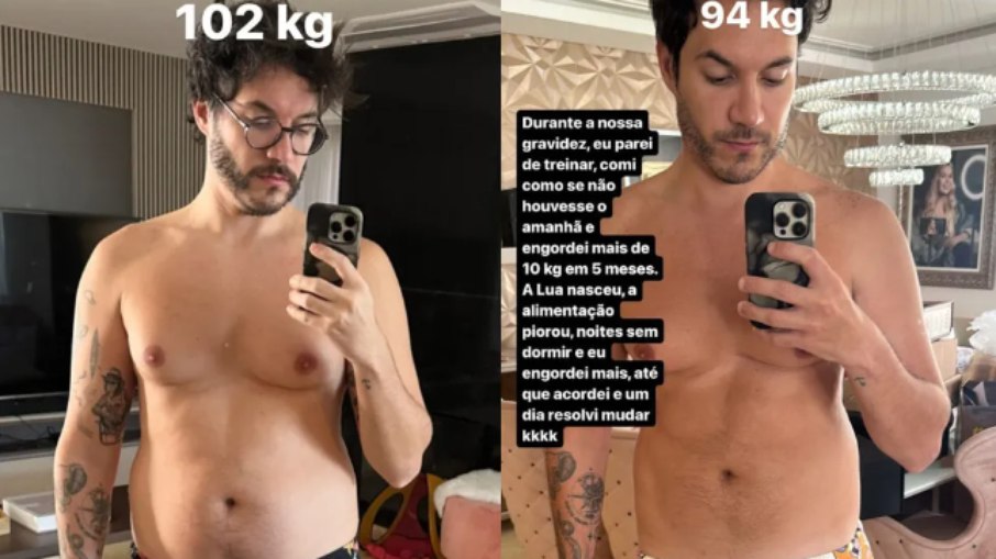 Eliezer mostra evolução do corpo após seguir dieta durante 47 dias 