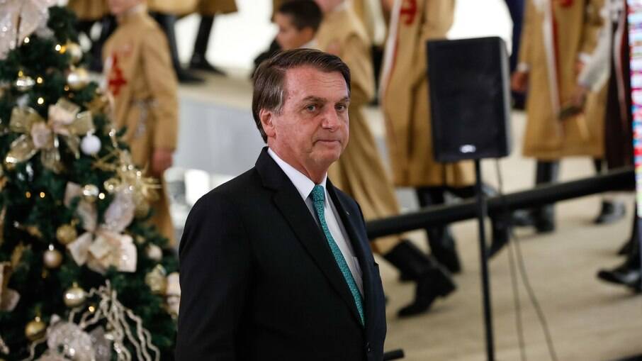 O presidente Bolsonaro no Palácio do Planalto