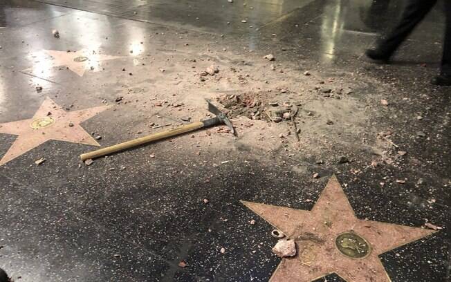 Inauguração da estrela de Trump na Calçada da Fama aconteceu em 2007 e já foi vandalizada mais de uma vez