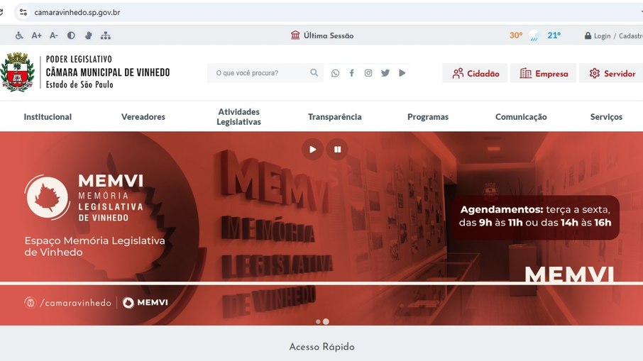 Novo site reforça a transparência e aproxima a população do Legislativo