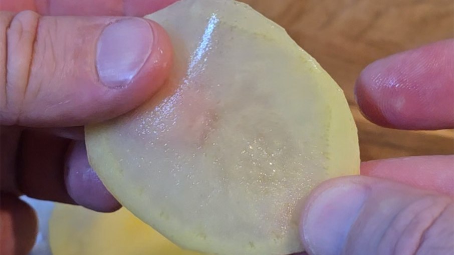 Espessura da batata