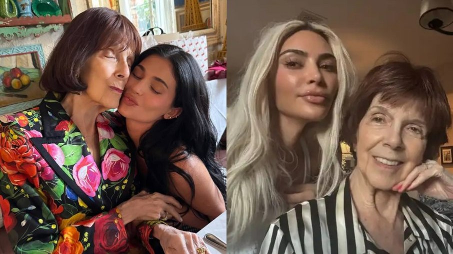 Mary Jo Campbell ao lado de Kylie Jenner e Kim Kardashian
