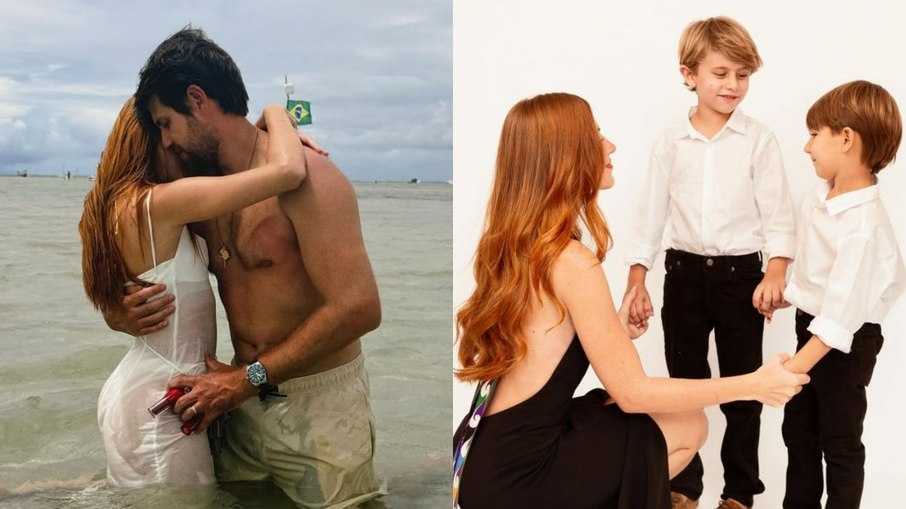 Mari Maria ao lado de seu marido e seus dois filhos Mari Maria ao lado de seu marido e seus dois filhos