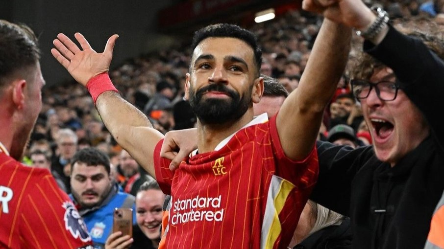 Salah marcou na vitória sobre o Manchester City