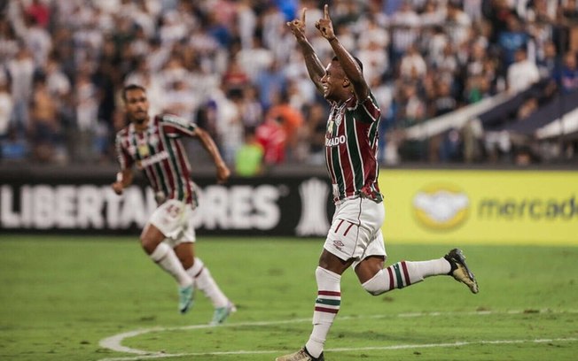 Marquinhos comemora gol contra o Alianza Lima, seu primeiro pelo Fluminense