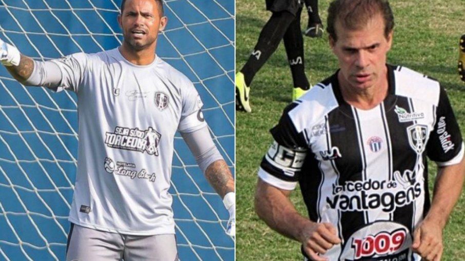 Goleiro Bruno (E) atuou em mesmo time de Túlio Maravilha (D)
