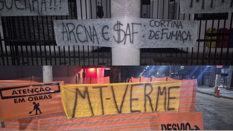 Protesto torcida do Santos contra dirigentes Protesto torcida do Santos contra dirigentes