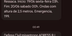 Misantropia: Defesa Civil envia alerta a celulares de 4 estados