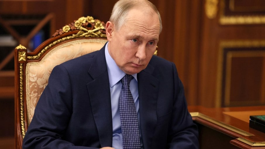 Presidente da Rússia, Vladimir Putin, em reunião de trabalho 