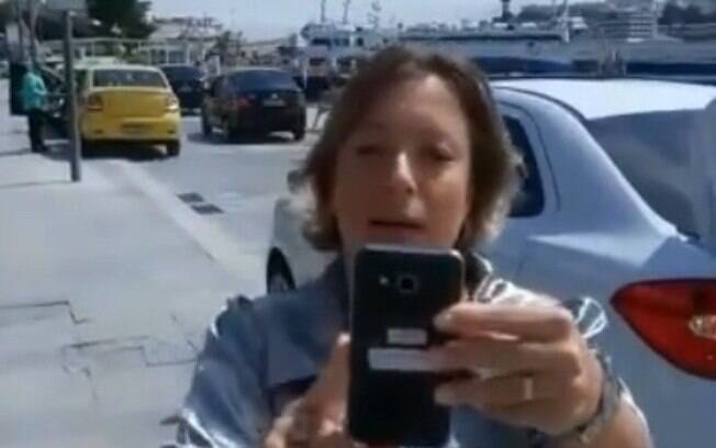 Melissa Munhoz, repórter do SBT Rio, xingou um guarda de 'babaca' em vídeo divulgado na internet