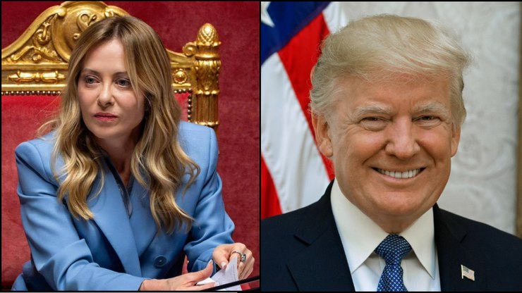 Italiana&nbsp;Giorgia Meloni protesta contra Donald Trump