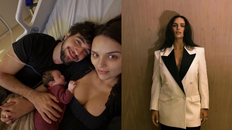 Rafa Kalimann e o cantor Nattan com a filha Zuza