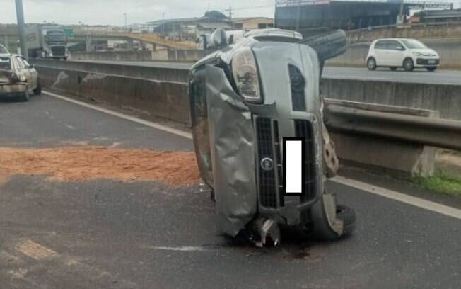 Cachorro atravessa rodovia e provoca acidente na Anhanguera