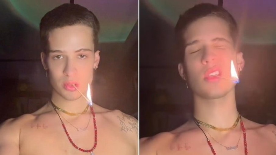 João Guilherme queima os cílios após brincar com fogo em vídeo 