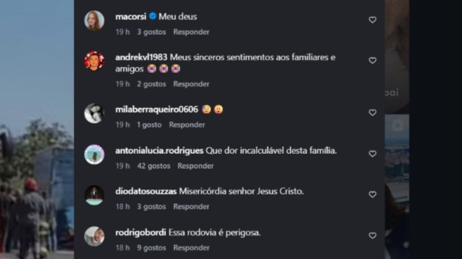 Manifestações nas redes sociais após segundo acidente