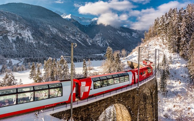 Glacier Express: como é viajar no luxuoso “trem lento” dos Alpes Suíços