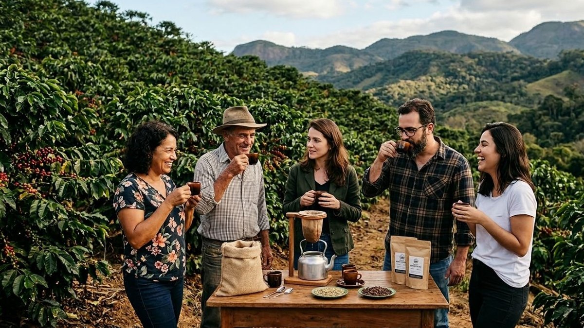 Pessoas degustando café