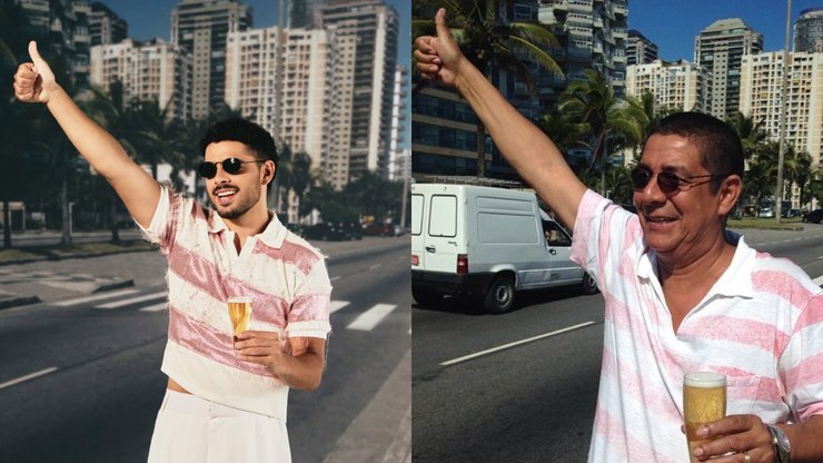 Pedro Sampaio presta homenagem a Zeca Pagodinho com fantasia icônica em bloco de BH