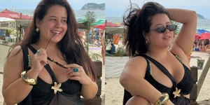Agatha de Avenida Brasil, Karol Lannes renova o bronzeado no Rio