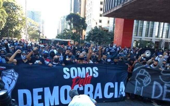 Protesto pró-democracia em São Paulo