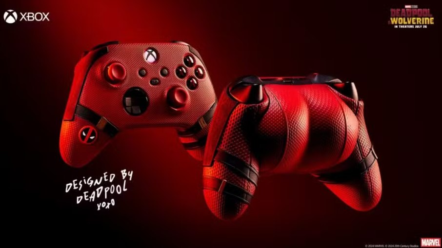 Controle de Xbox no formato da bunda de Deadpool