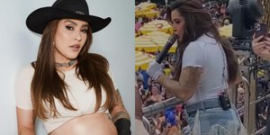 Grávida, Lauana Prado anuncia sexo do bebê em bloco de Carnaval