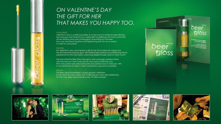 Gloss de cerveja da Heineken Gloss de cerveja da Heineken