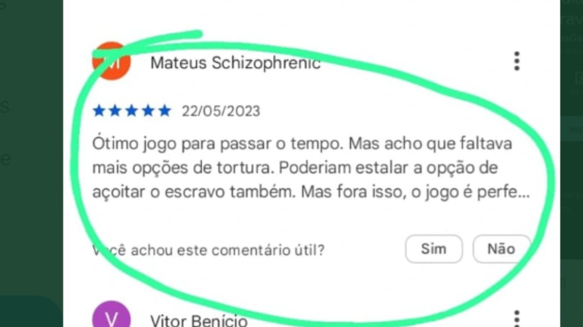 Jogo simulador de escravidão está funcionando em aparelhos em que