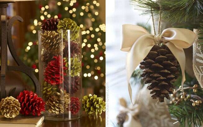 Use e abuse das pinhas na decoração de Natal