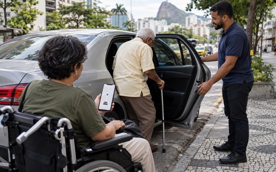 Uber lança função que facilita embarque de idosos e PCDs