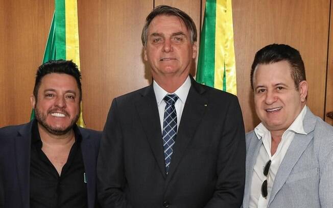 Bruno e Marrone com Bolsonaro