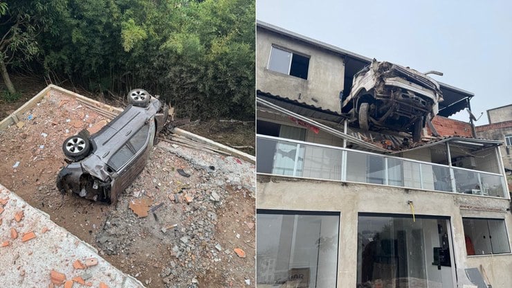 Guincho desgovernado invade garagem e atinge casa em MG; assista