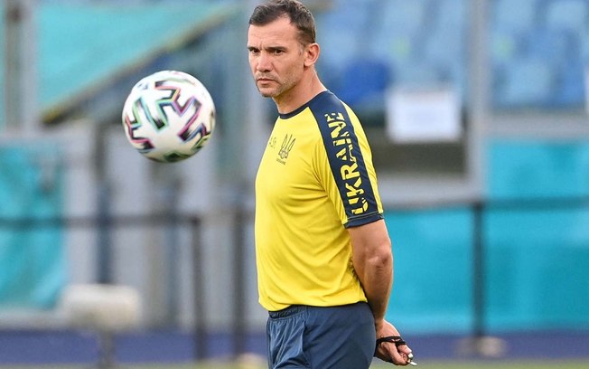 Shevchenko no período em que foi técnico da seleção da Ucrânia