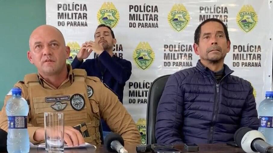 Secretário de Segurança Pública do Paraná, Coronel Romulo Marinho Soares e o  Comandante da Polícia Militar, Hudon Nelson Teixeira