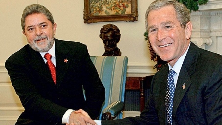 Lula da Silva e o ex-presidente dos EUA George W. Bush
