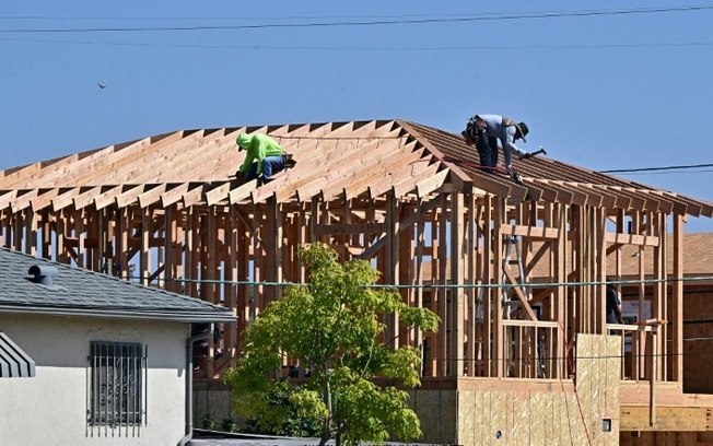 Casa em construção em Alhambra (Califórnia), em 23 de setembro de 2024