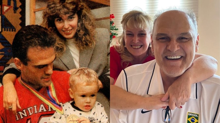 Oscar Schmidt ao lado de Maria Cristina, sua esposa