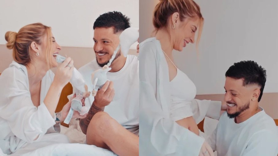 Vitória Bellato e Lucas Crispim esperam o primeiro filho juntos