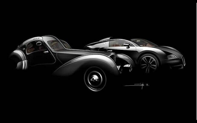 O Bugatti Type 57 SC Atlantic tinha a frente muito alongada e a cabine bem recuada, ao contrário do Voiture Noire