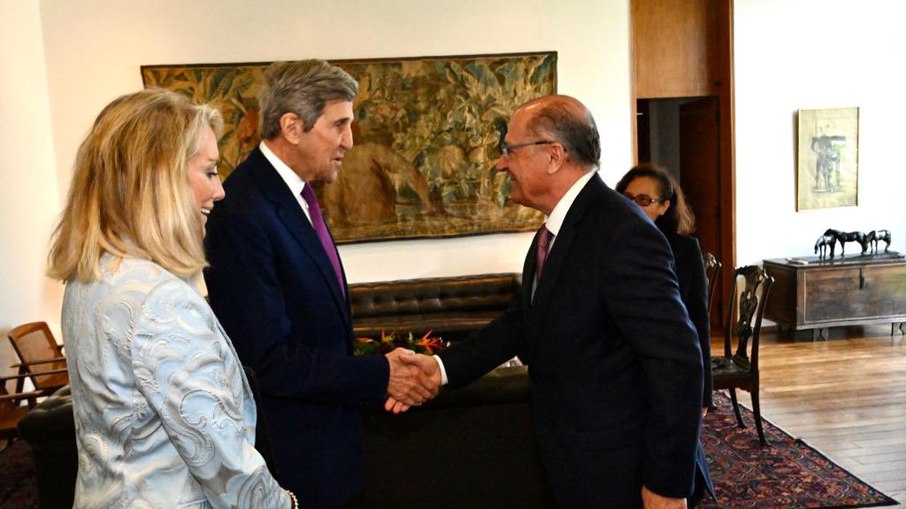Geraldo Alckmin com enviado especial do governo dos EUA para o clima, John Kerry