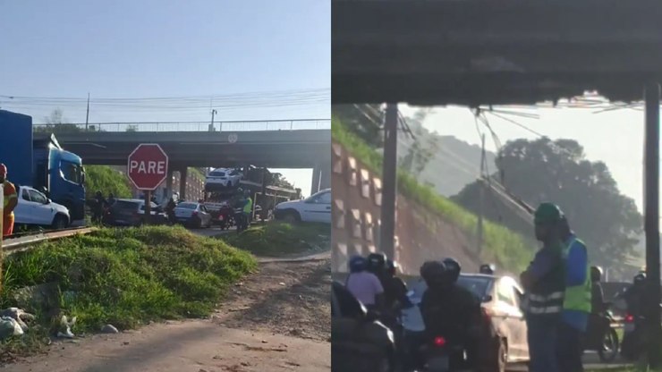 Acidente interdita parte da Dutra e causa trânsito intenso na via