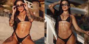 Mc Mirella aposta em biquíni curto para renovar bronzeado