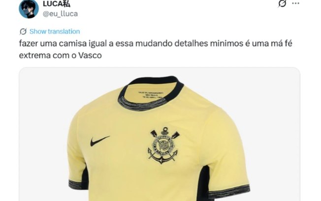 Terceira camisa do Vasco tem amarelo predominante e detalhes pretos Terceira camisa do Vasco tem amarelo predominante e detalhes pretos