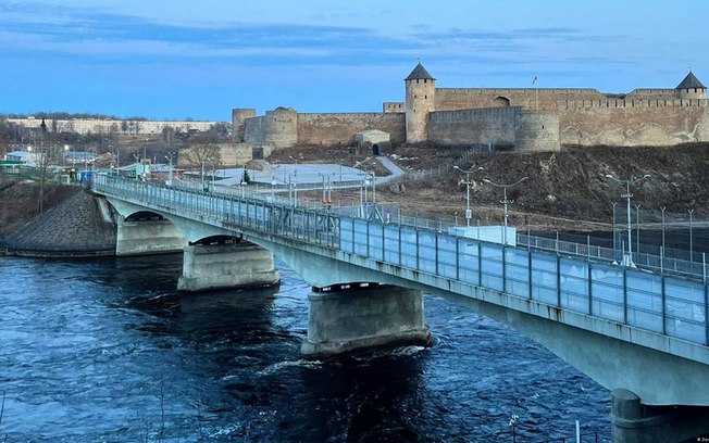 A cidade de Narva, na Estônia, que faz fronteira com a Rússia