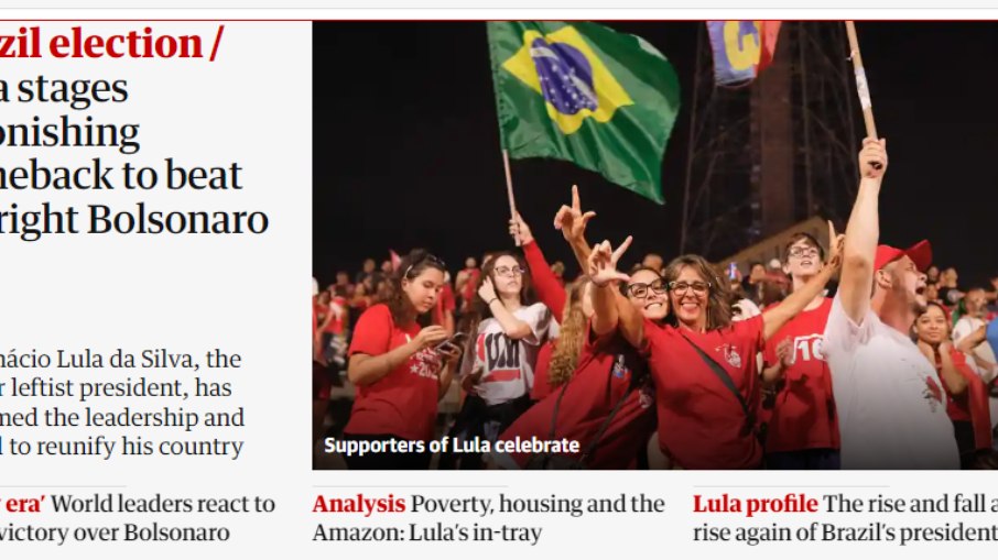 The Guardian repercute vitória de Lula