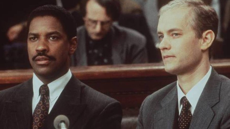 Denzel Washington e Tom Hanks em Philadelphia.