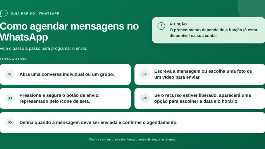 Veja como agendar mensagens pelo WhatsApp