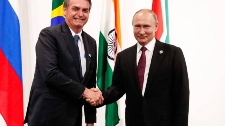 Jair Bolsonaro e Vladimir Putin, presidente da Rússia